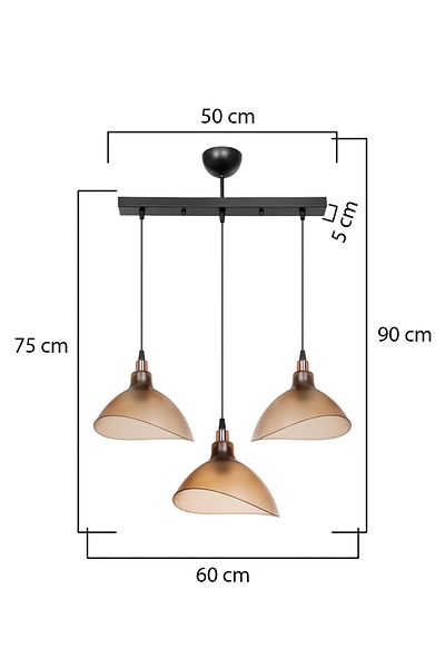 AG LightDesign 3 Row Honey Pendant Chandelier - Kitchen, Living Room, Cafe, Bar, Bedroom and Hallway Lamp