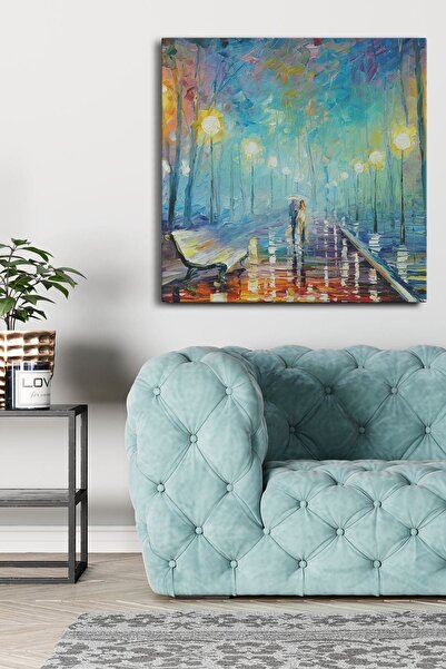 Evinemoda Aşk Temalı Tek Parça Kare Kanvas - Canvas Tablo