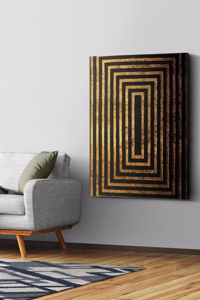 Evinemoda Black Gold Kanvas - Canvas Tablo