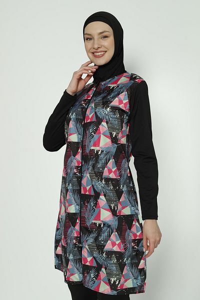 TRİYA FASHİON Zippered Women's Hijab Swimsuit