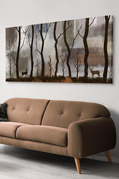 Evinemoda Doğa Geyik Tek Parça Kanvas - Canvas Tablo