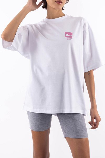 Coredra Tricou Alb Oversize Love Letters - Femei
