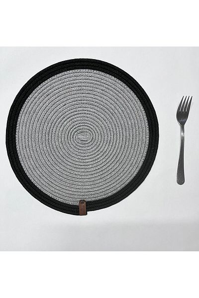 FABRİCART HALI American Service Decorative Snail Jute - Double Color Gray Plate