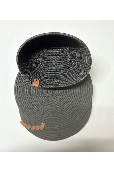 FABRİCART HALI Decorative Snail Jute Woven Plate Placemat Set