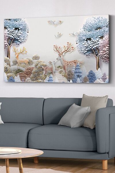 Evinemoda Geyikler Kanvas - Canvas Tablo