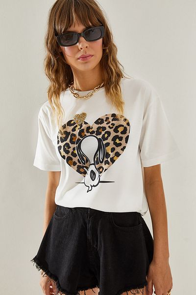 Bianco Lucci Dámské tričko s digitálním potiskem s leopardím vzorem -60251387