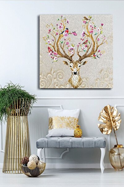 Evinemoda Jednodijelni kvadratni platno sa jelenjim cvetnim rogovima - Slika ...