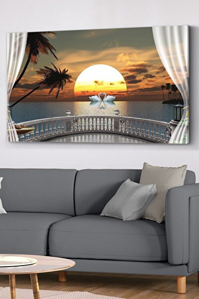 Evinemoda Kuğu Gölü Kanvas - Canvas Tablo