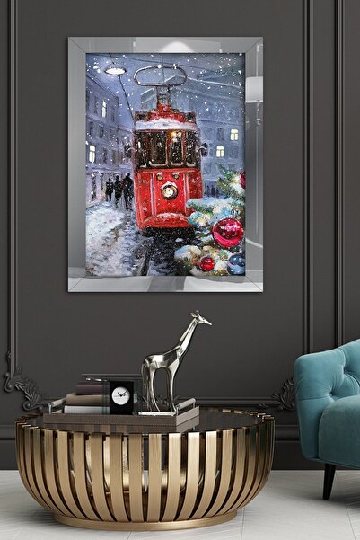 Evinemoda Tramvay Gümüş Tek Parça Pleksi Tablo