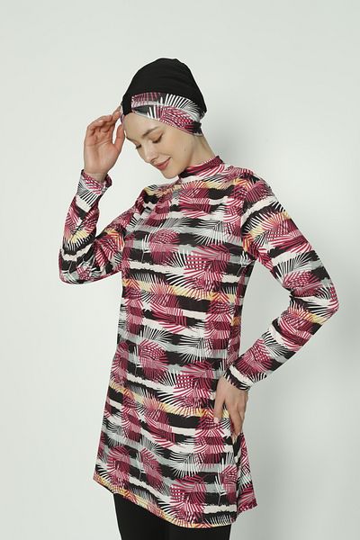 TRİYA FASHİON Patterned Women's Hijab Swimsuit