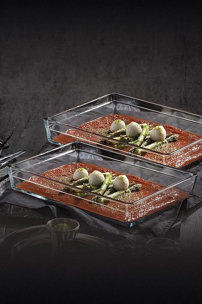 Paşabahçe 2-Piece Borcam Premium Rectangular Oven Dish - Tray - 4350cc