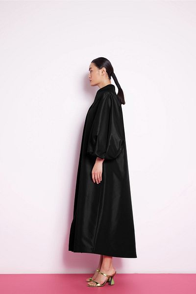 Nuum Design Balloon Sleeve Taffeta Dress black