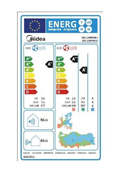 Midea 2025 Model A Breezeless E 12,0000 Btu Duvar Tipi Klima Wi-fi MONTAJ HARİÇ
