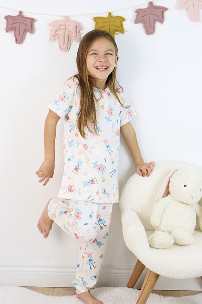 Harika KIDS Set de pijamale din bumbac pieptănat cu imprimeu pentru fete