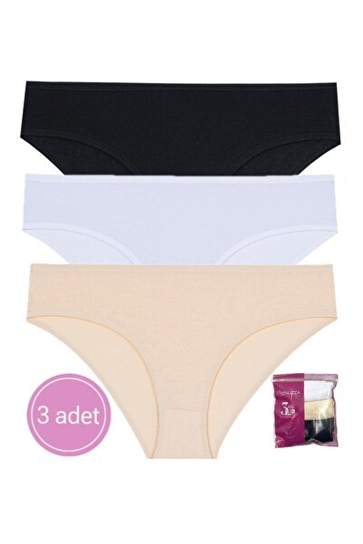 DONLİZZA Siyah, Beyaz, Ten Külot 3 Adet