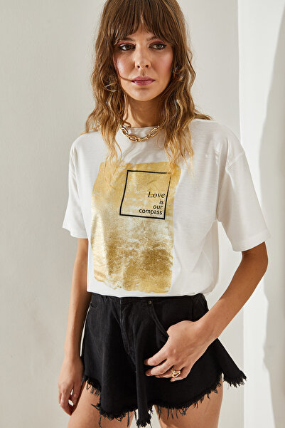 Bianco Lucci Digitális fóliával nyomott női póló - rövid ujjú60251386