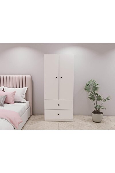 Masif Market 2 Kapaklı 2 çekmeceli Gardırop
