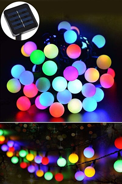 TechnoSmart 30 Ledli Solar Canlı Renkli Toplar Bahçe Aydınlatma Dekorasyon GüneşEnerji Mod Seçenekli
