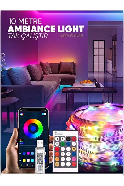HİDZ 10 Metre Yeni Nesil Sese Duyarlı Kumandalı Bluetooth ile Telefondan Kont...