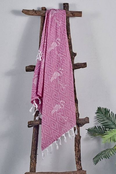 Denizli Concept Flamingo Pink Peshtemal - Γρήγορη και απορροφητική στο νερό, μοντέρνο σχέδιο