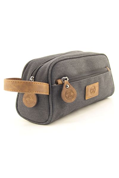 HNB Men's Black Canvas Shaving Bag - Waterproof, Personal Care, Daily