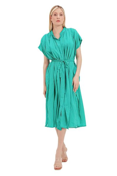 ZEKİ Turquoise Belted Beach Dress