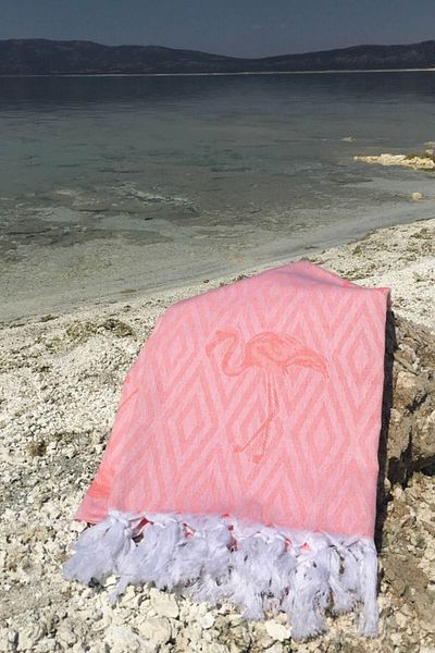 Denizli Concept Flamingo Pattern 100% Cotton Peshtemal - Pink and Shades - Πιστοποιημένο Oeko-Tex