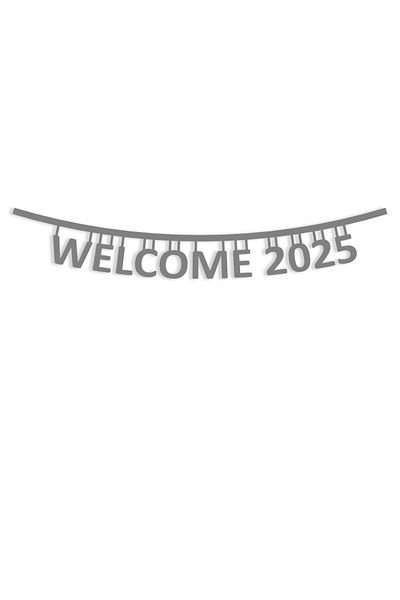 Feymoons 2025 New Year's Graffiti - Gray Decoration Felt, 90 Cm Depakece1050