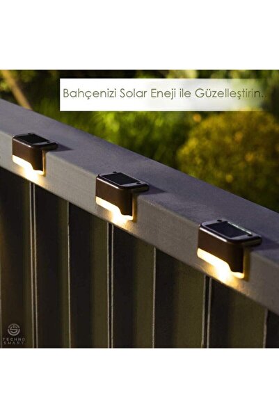 TechnoSmart Solar Güneş Enerjili Şarj Edilen Köşebent Merdiven Veranda Bahçe ...