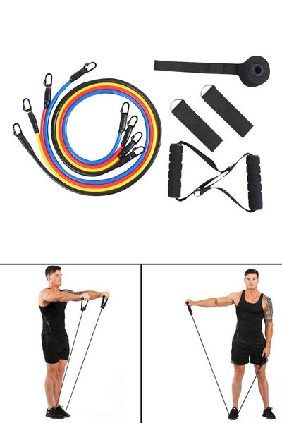 Generic Brand Set de 10 cauciucuri de rezistență Pilates