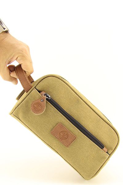 HNB Camel Men's Canvas Shaving Bag - Waterproof, Personal Care