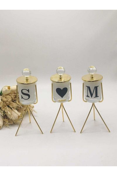 ZEKAAVM Letter Gold Candle Set