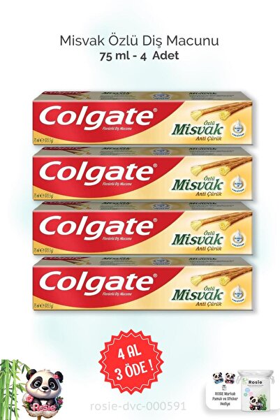 Colgate 4 AL 3 ÖDE Colgate Misvak Özlü Diş Macunu 75 ml ve ROSIE