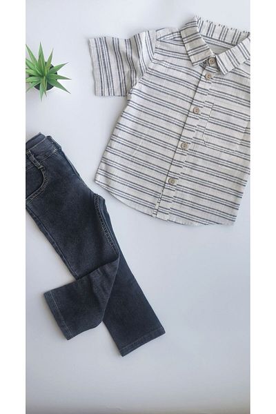 Butik Baby Boy Jeans and Shirt Set
