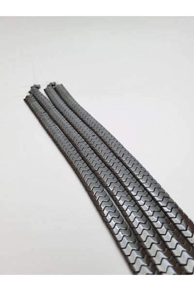 Yüksel Boncuk Zigzag Model Hematite Stone - Anthracite Natural Stone String