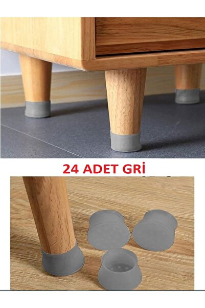 ugursepeti 24 Adet Silikon Masa Sandalye Koruyucu, Masa Sandalye Kaydırmaz, Z...