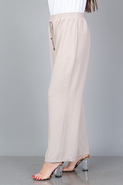 TUSSE Women's Crepe Fabric Straight Cut Plus Size Summer Elastic Trousers