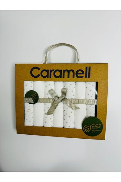 Caramell Pack of 7 Ecru Baby Mouth Wipes - 100% Cotton