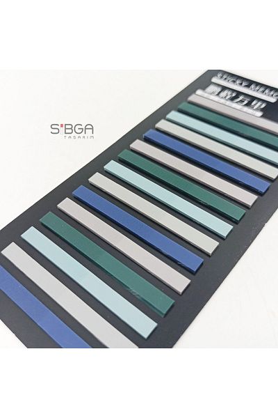 sibga tasarım Transparent Colored Thin Strip Postit - Bookmark, 300 Sheets