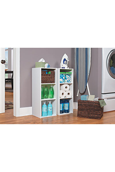 Modern home Bookcase and accessory Display Unit of wood 3Tier white
