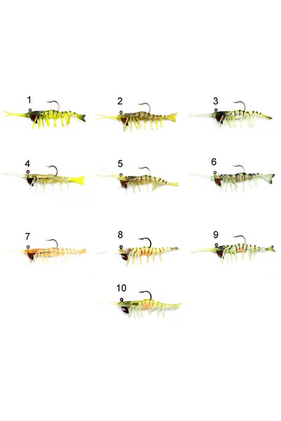 Genel Markalar CAPTAIN 3049 Magic Shrimp 3d Silikon Karides 76mm 5.5gr Suni Yem