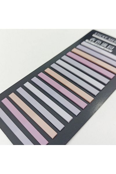 sibga tasarım Transparent Colored Thin Strip Postit - Bookmark, 300 Sheets