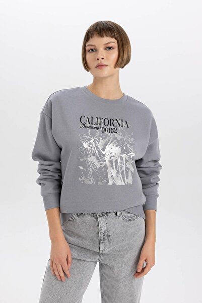 DeFacto Relax Fit Bisiklet Yaka Kalın Sweatshirt B6590ax23wn