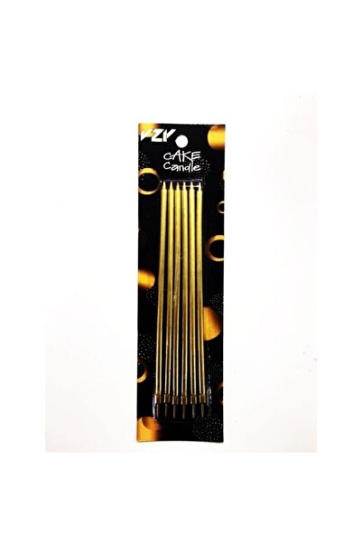 BalonEvi Pasta Mumu Ince Uzun Metalize Altın 20 cm