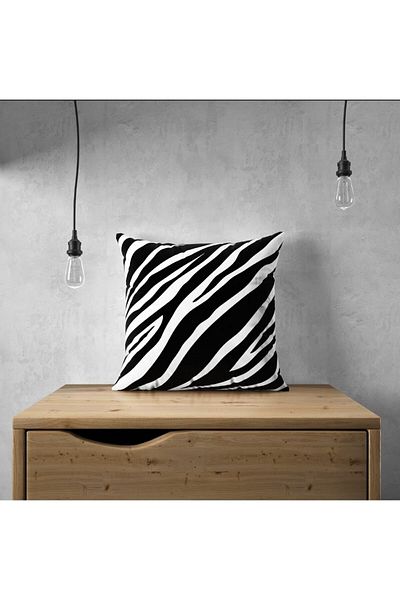 Lostello Home Zebra Patterned Digital Printed Throw Pillow Cover 43*43