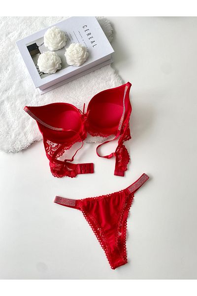 MAVEA Thin Jewelled Padded Bra Set