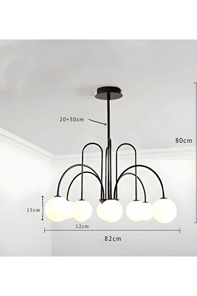 RONİSU AYDINLATMA 8 Cam Başlıklı Oturma Odası Yemek Odası Yatak Odası Avize
