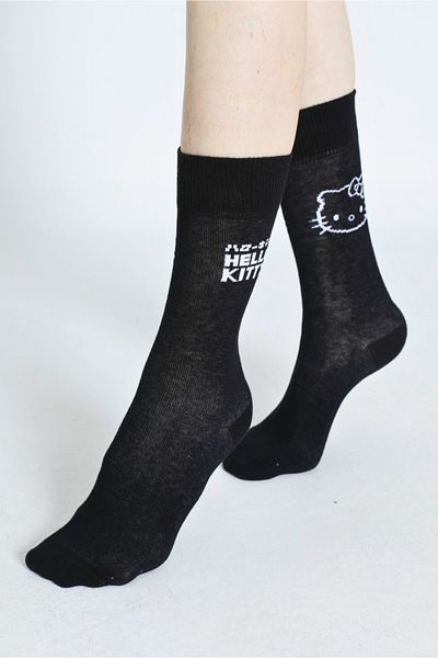 Hello Kitty ROZ-87/3 Patterned Licensed Black Socks