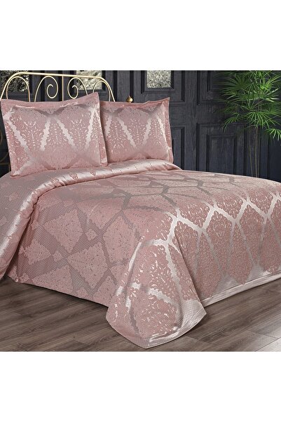 Solinas Collection Classy Pudra Çift Kişilik Pano Şönil Pike Yatak Örtüsü