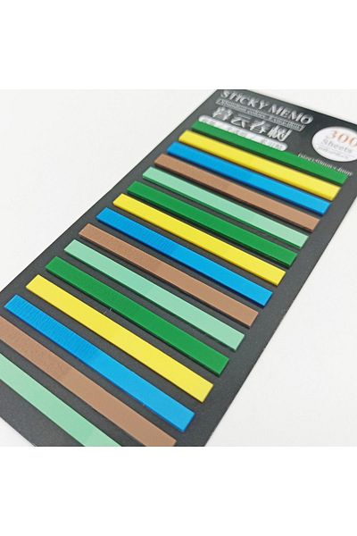 sibga tasarım Transparent Colored Thin Strip Postit - Bookmark, 300 Sheets